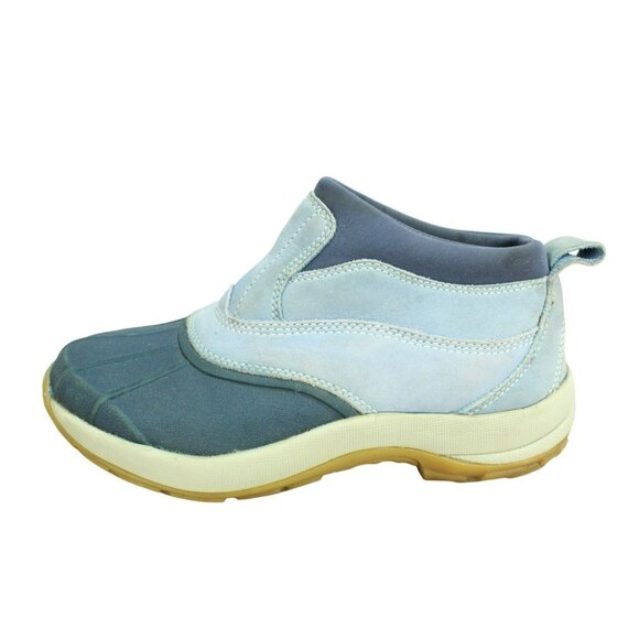 LL Bean Storm Chaser Boot Blue Leather Waterproof Duck Shoes Slip On Size 6 - Picture 1 of 9